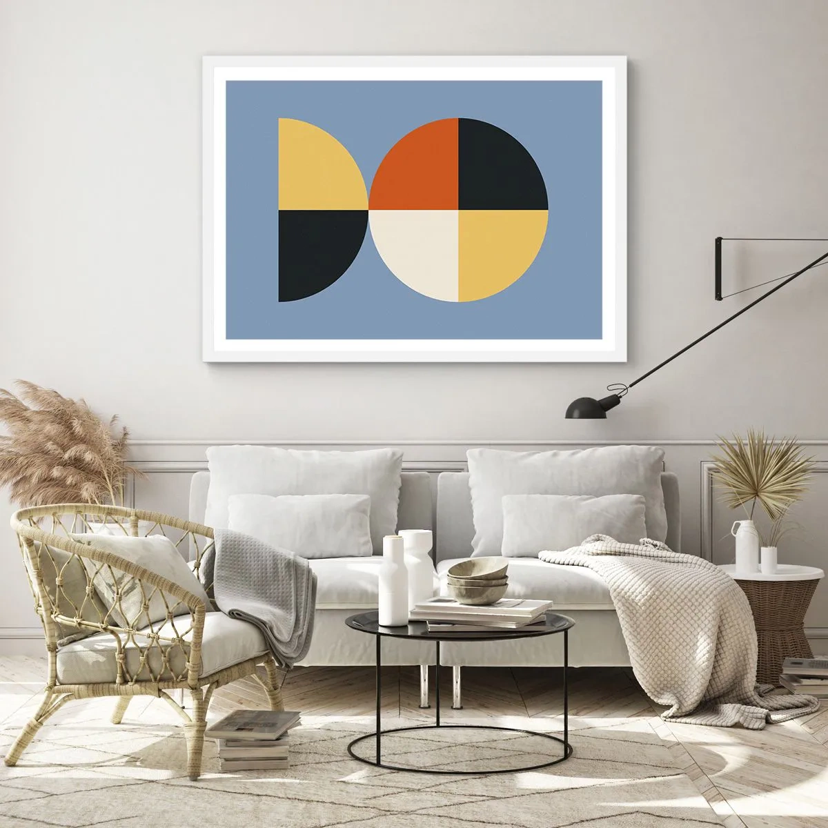 Affiche dans un cadre blanc - Poster - Regarde et compte - 91x61 cm