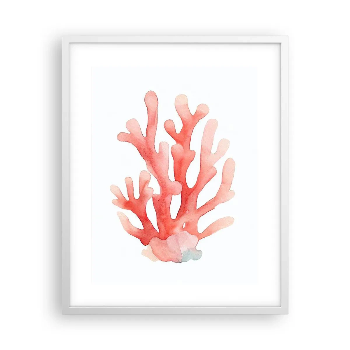 Affiche dans un cadre blanc - Poster - Corail couleur corail - 40x50 cm