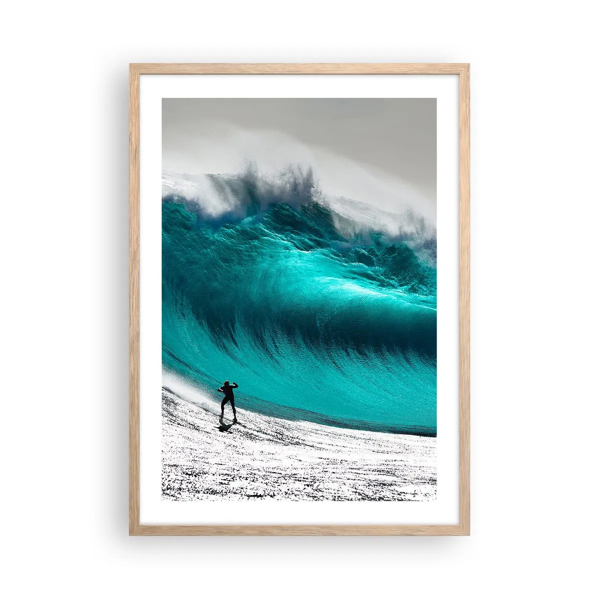 Affiche dans un chêne clair - Poster - Challenge accepté - 50x70 cm