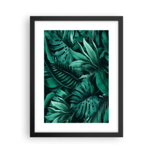 Affiche dans un cadre noir - Poster - Profondeur du vert tropical - 30x40 cm