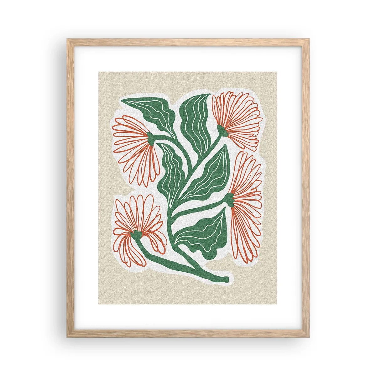 Affiche dans un chêne clair - Poster - Folk et moderne - 40x50 cm