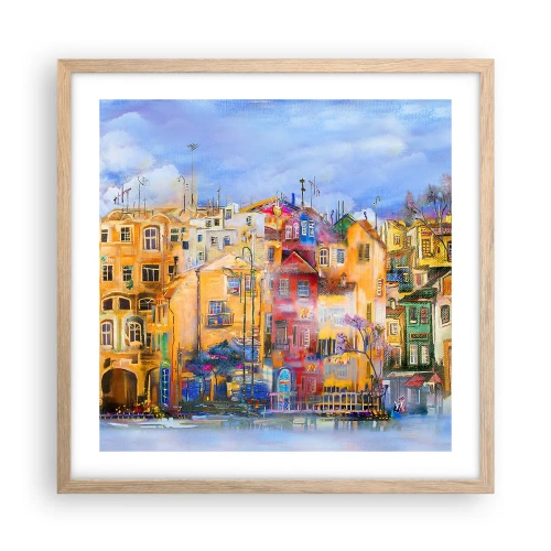 Affiche dans un chêne clair - Poster - Nous sommes ensemble - 50x50 cm