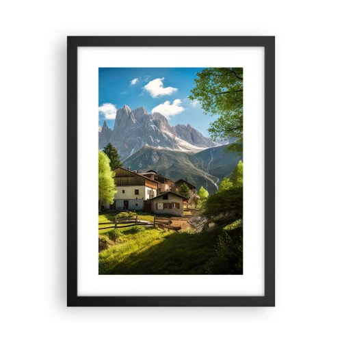 Affiche dans un cadre noir - Poster - Idylle alpine - 30x40 cm