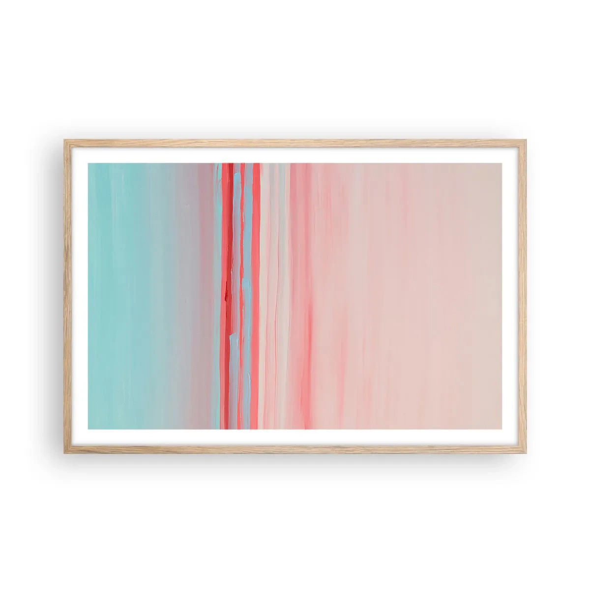 Affiche dans un chêne clair - Poster - Abstraction à l'aube - 91x61 cm