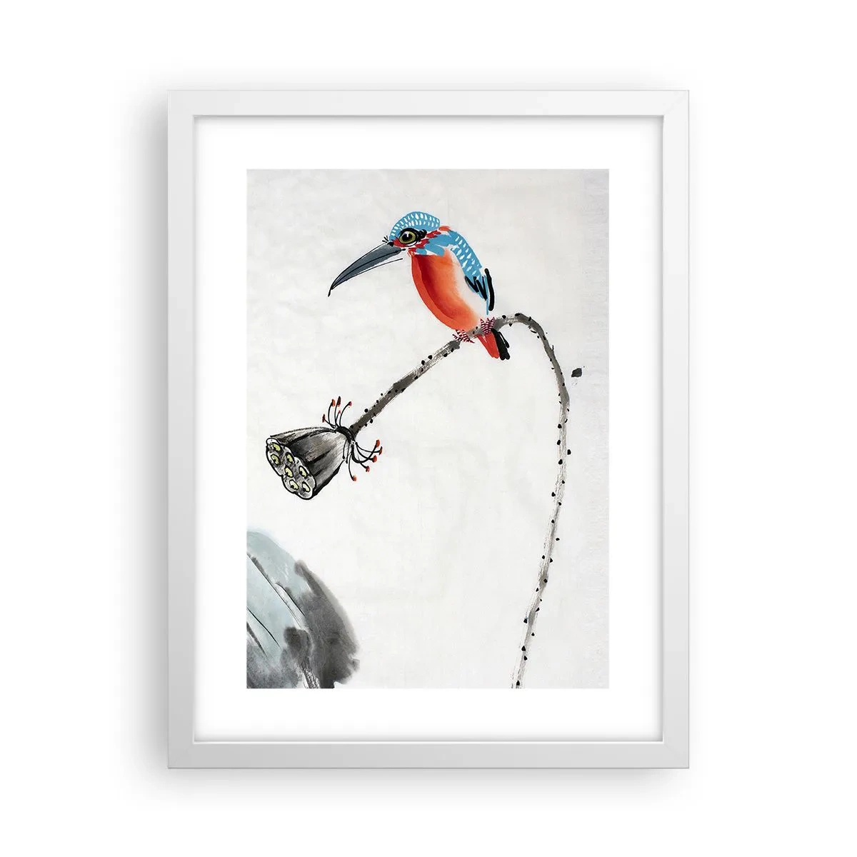 Affiche dans un cadre blanc - Poster - La vie du champ - 30x40 cm