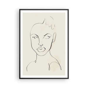 Affiche dans un cadre noir - Poster - Esquisse de la sensualité - 70x100 cm