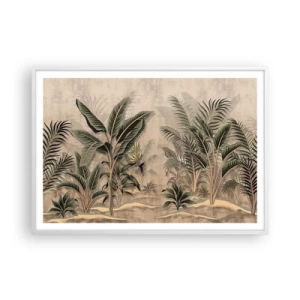 Affiche dans un cadre blanc - Poster - Une gravure de style colonial - 100x70 cm