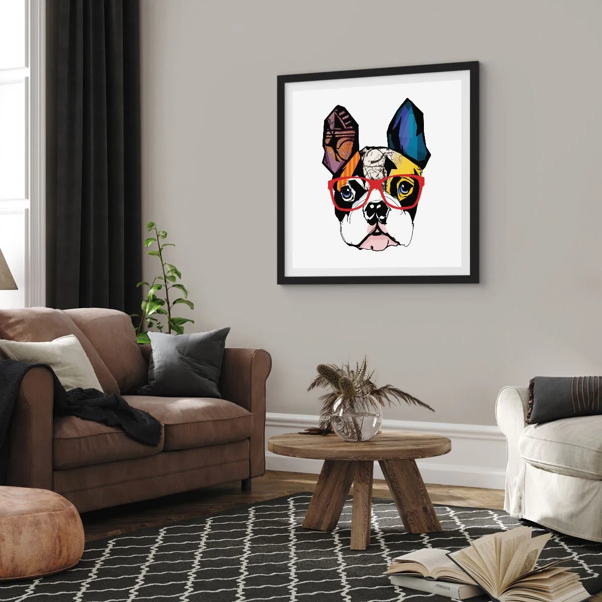 Affiche dans un cadre noir - Poster - Intellectuel - 50x50 cm