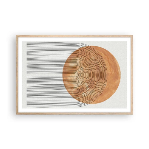 Affiche dans un chêne clair - Poster - Composition solaire - 91x61 cm