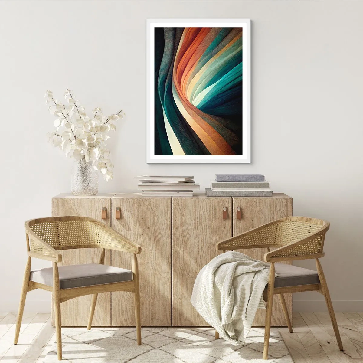 Affiche dans un cadre blanc - Poster - Tissé à partir de couleurs - 70x100 cm