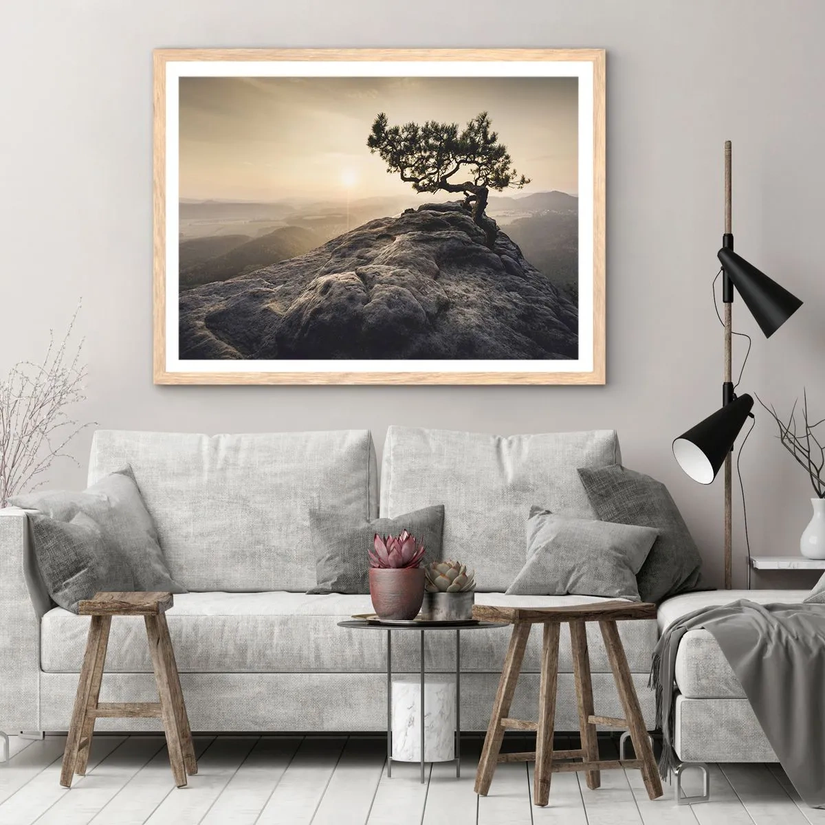 Affiche dans un chêne clair - Poster - La vie gagne toujours - 50x40 cm