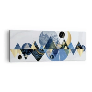 Impression sur toile - Image sur toile - Motifs géométriques abstraits avec des motifs de montagne - 140x50cm - Paysage géométrique - Décoration murale moderne pour le salon et la chambre ARTTOR