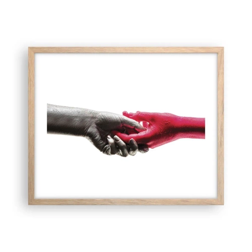 Affiche dans un chêne clair - Poster - Ensemble, bien que différents - 50x40 cm