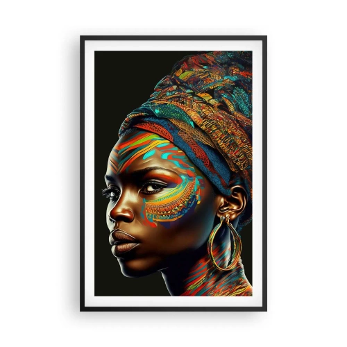 Affiche dans un cadre noir - Poster - reine africaine - 61x91 cm