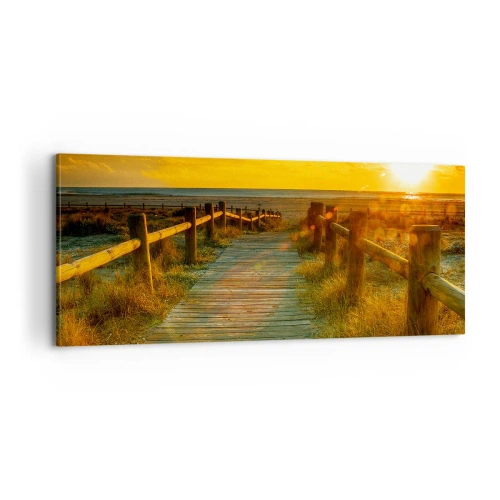 Impression sur toile - Image sur toile - Baigné dans le vieil or - 100x40 cm