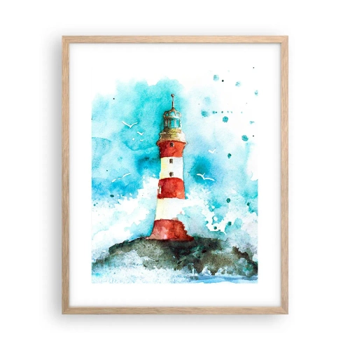 Affiche dans un chêne clair - Poster - Unité des éléments - 40x50 cm