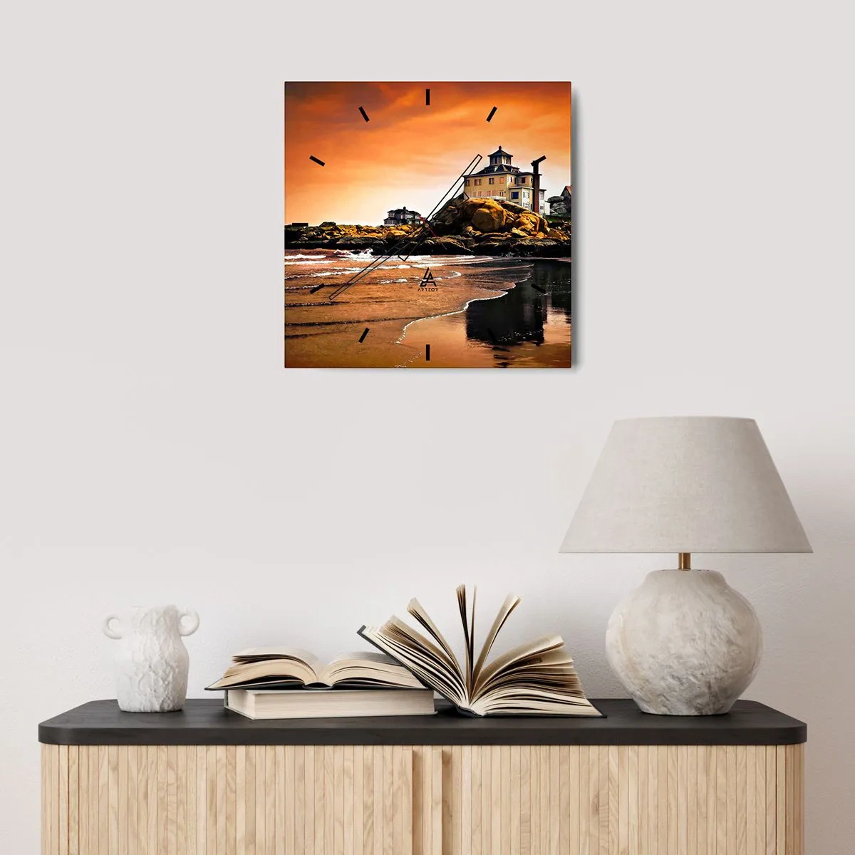 Horloge murale - Pendule murale - L'élégance de la côte ouest - 30x30 cm