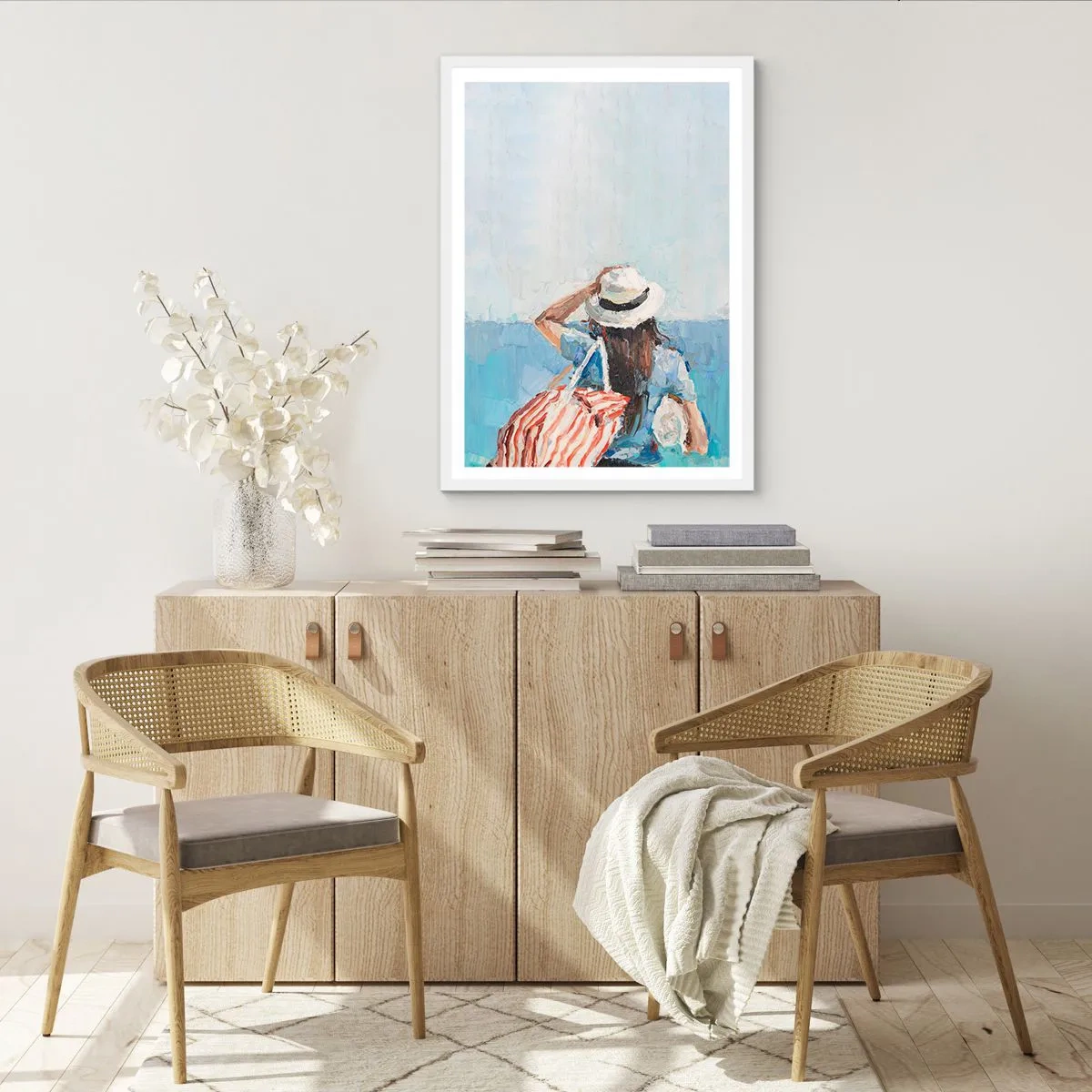 Affiche dans un cadre blanc - Poster - Bienvenue à vos vacances - 70x100 cm