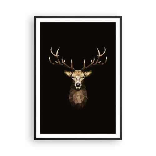 Affiche dans un cadre noir - Poster - Cerf cubique - 70x100 cm