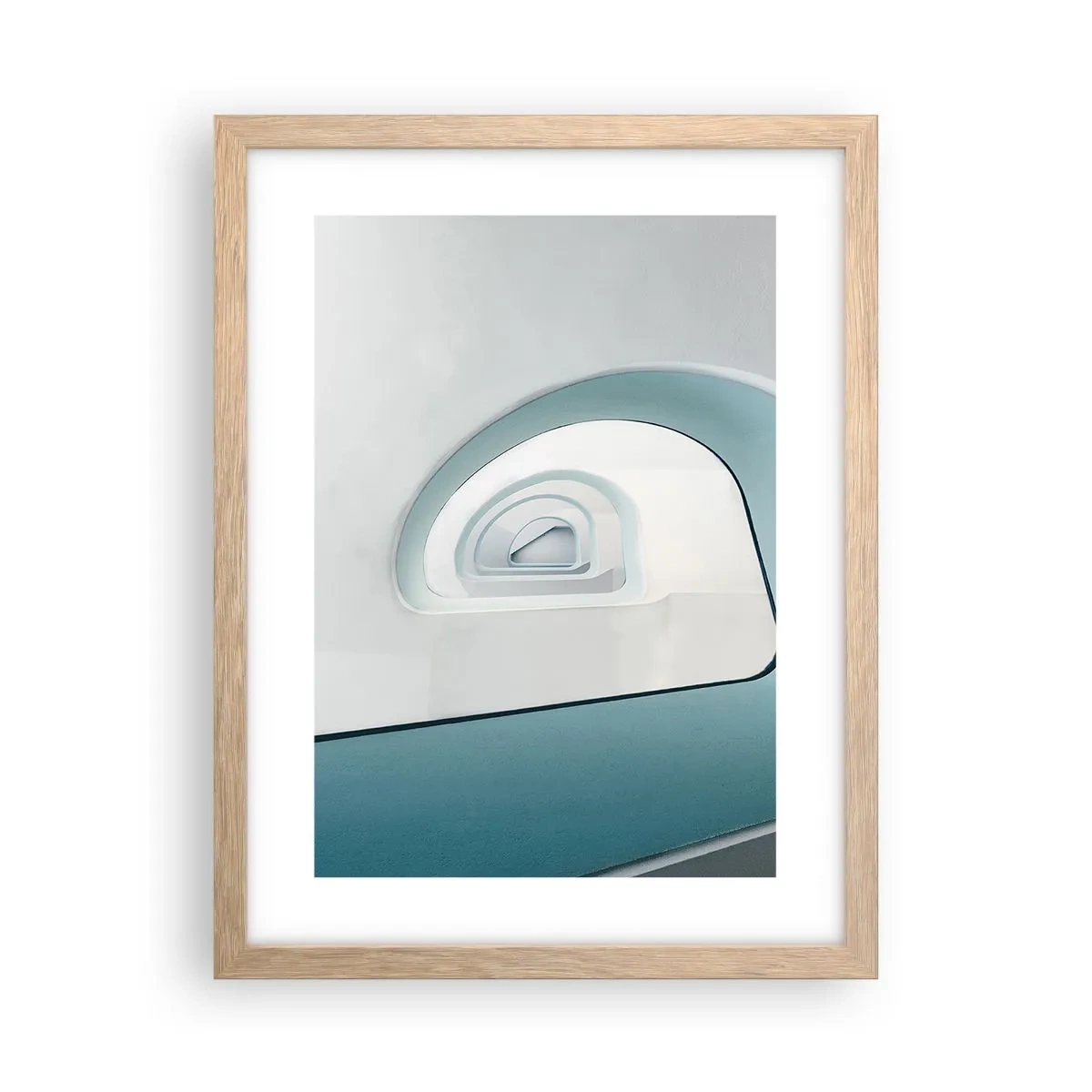 Affiche dans un chêne clair - Poster - Au profondeur du bleu - 30x40 cm