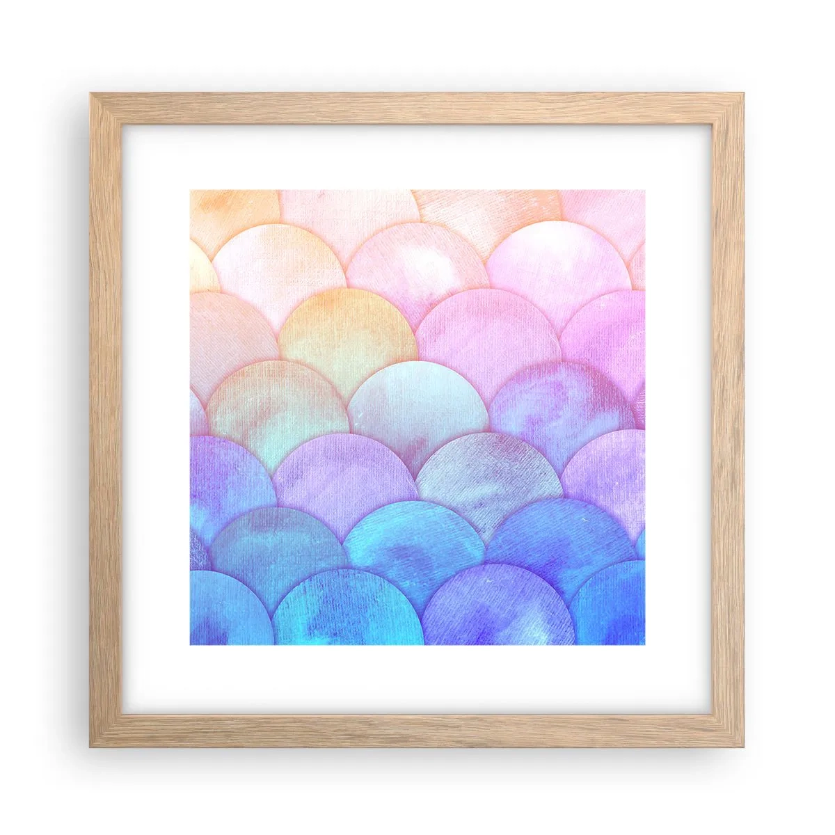 Affiche dans un chêne clair - Poster - Écailles de perles - 30x30 cm