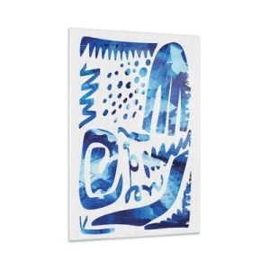 Impression sur verre - Image sur verre - Motif abstrait dans les tons de bleu - 70x100cm - Retour aux racines - Décoration murale moderne pour le salon et la chambre ARTTOR