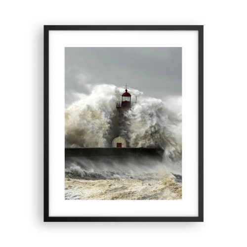 Affiche dans un cadre noir - Poster - La colère de l'océan - 40x50 cm