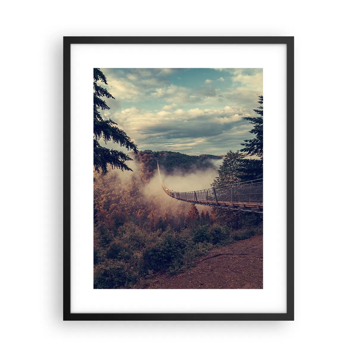 Affiche dans un cadre noir - Poster - Au-dessus de la forêt d'automne - 40x50 cm