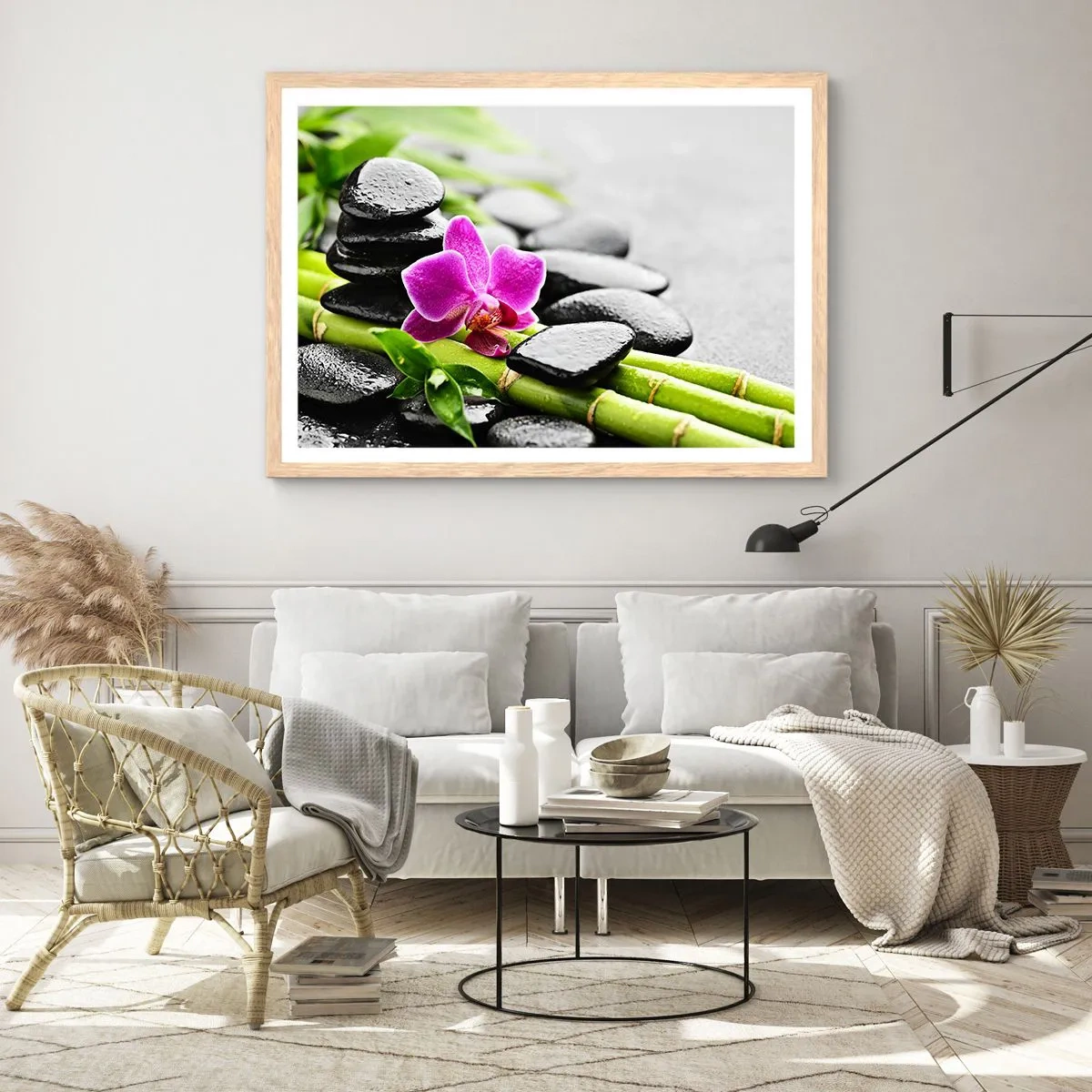 Affiche dans un chêne clair - Poster - Dans un équilibre de calme - 40x30 cm