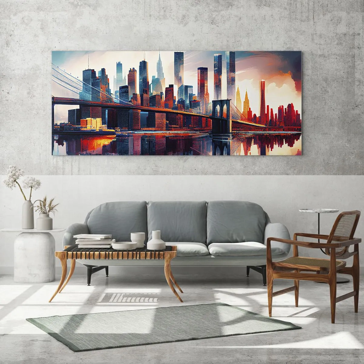 Impression sur verre - Image sur verre - New York onirique - 100x40 cm