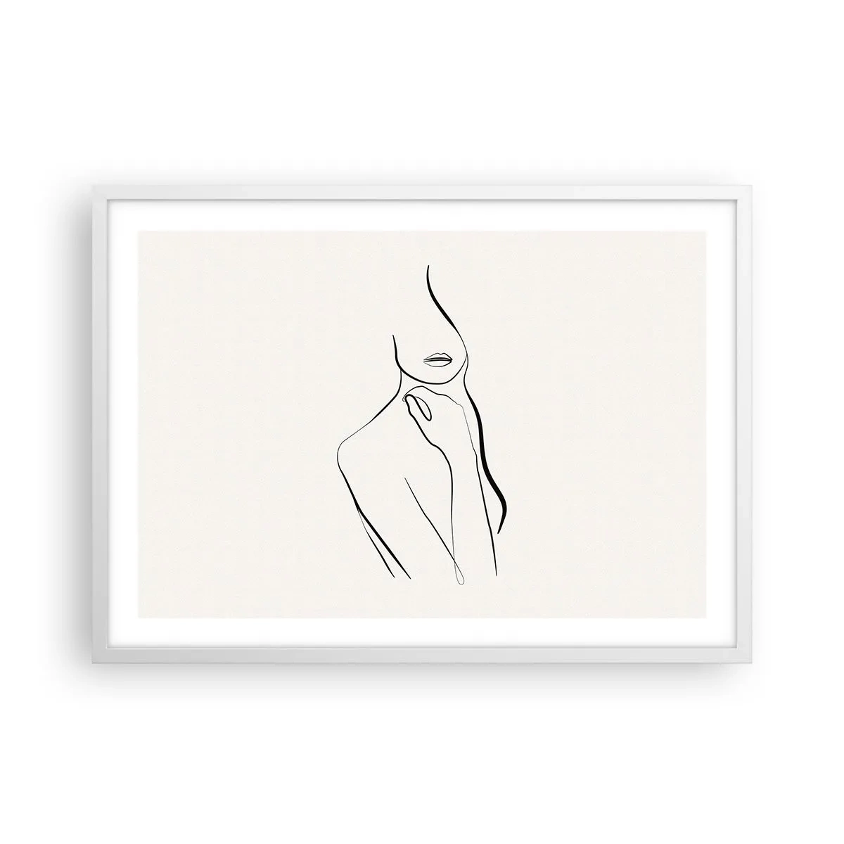 Affiche dans un cadre blanc - Poster - Vague de mélancolie - 70x50 cm