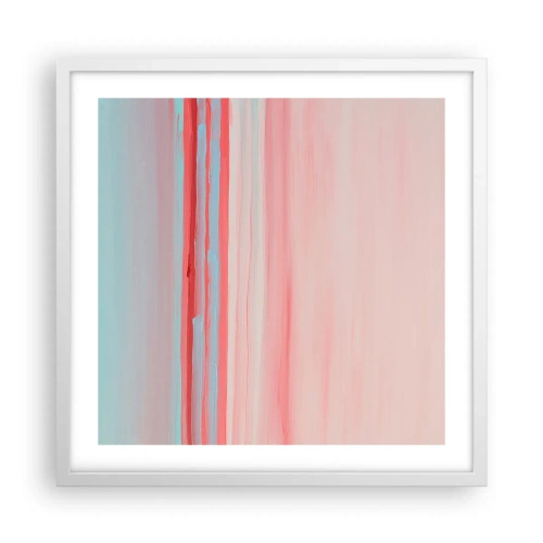 Affiche dans un cadre blanc - Poster - Abstraction à l'aube - 50x50 cm