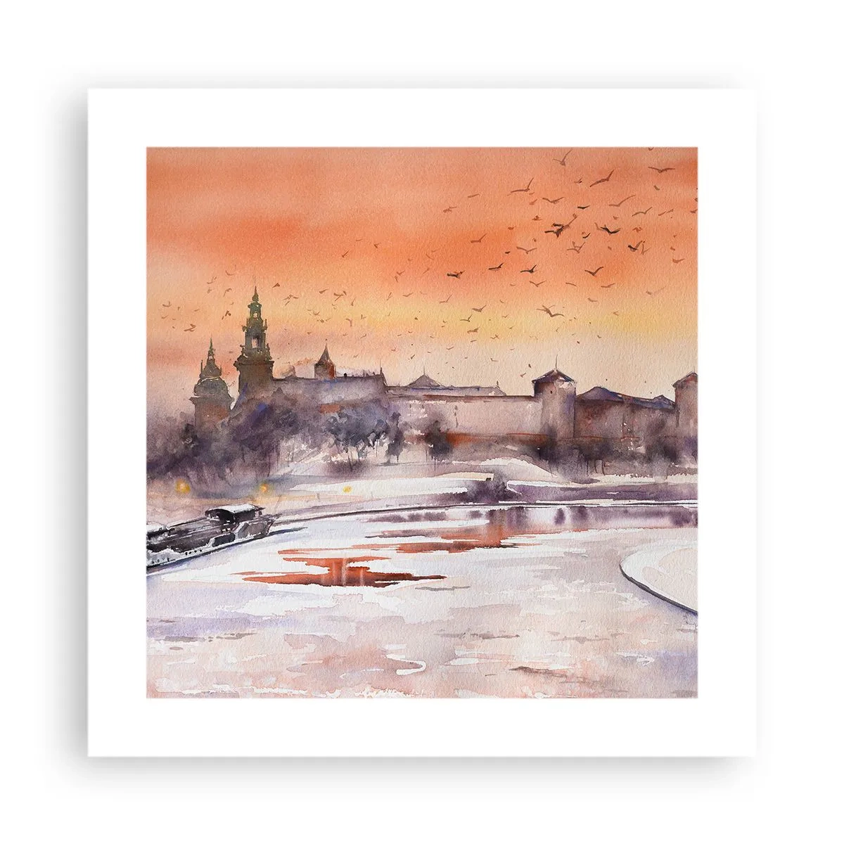 Affiche - Poster - Coucher de soleil royal - 40x40 cm