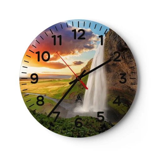 Horloge murale - Pendule murale - La plénitude de l'été islandais - 30x30 cm