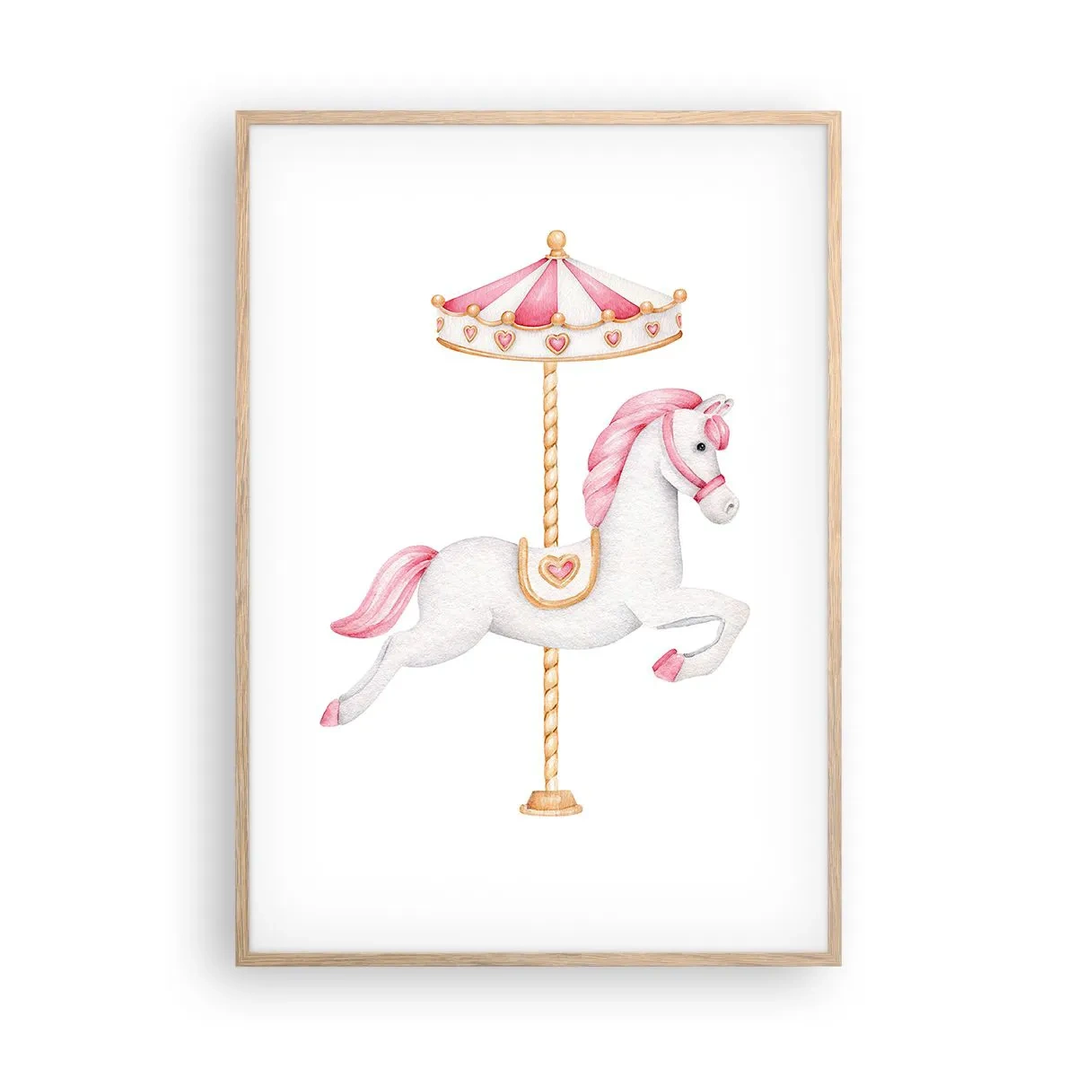 Affiche dans un chêne clair - Poster - Les sabots en avant - 70x100 cm