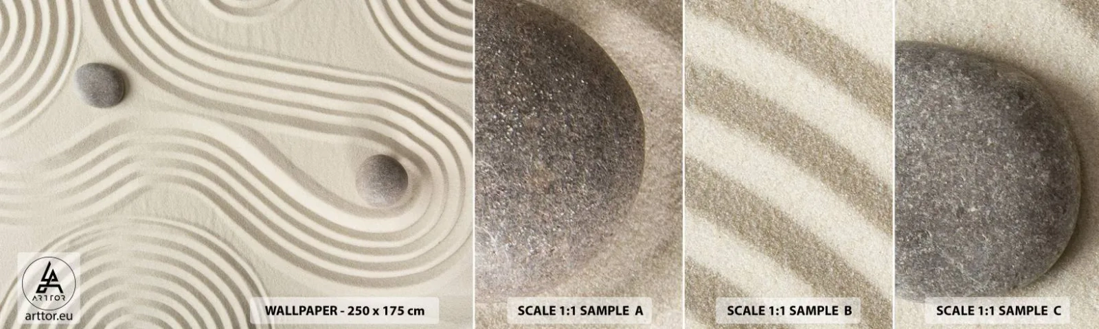 Échantillon de Papier Peint Autocollant Deluxe Sticker - Touche de chaleur - Abstraction, Morceau, Sable - 100x30 cm