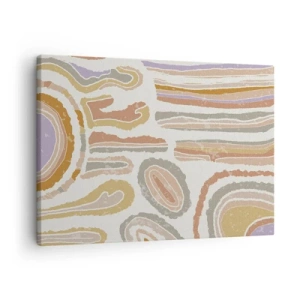 Impression sur toile - Image sur toile - Coupes transversales colorées de formes abstraites - 70x50cm - Coupes transversales colorées - Décoration murale moderne pour le salon et la chambre ARTTOR