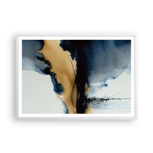 Affiche dans un cadre blanc - Poster - Derrière le rideau - 100x70 cm