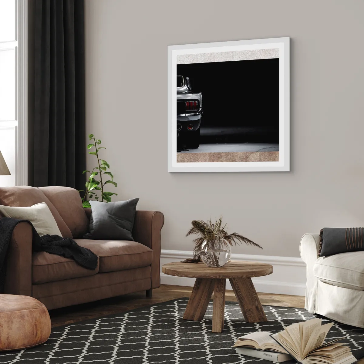 Affiche dans un cadre blanc - Poster - Le charme du classique - 40x40 cm