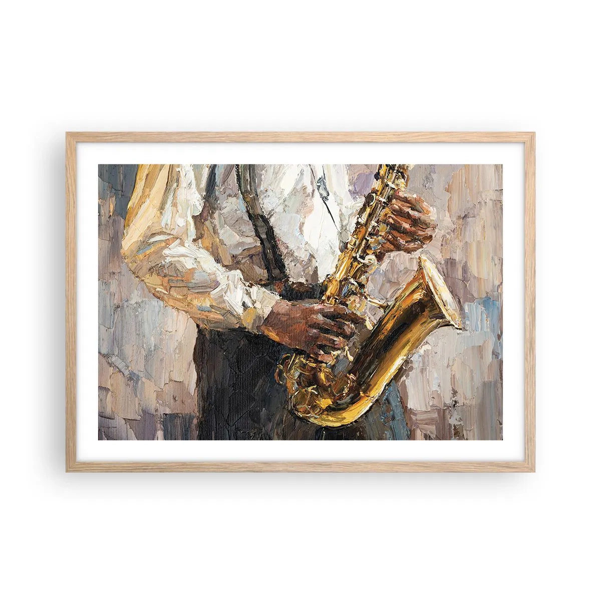 Affiche dans un chêne clair - Poster - C'est l'heure du solo - 70x50 cm