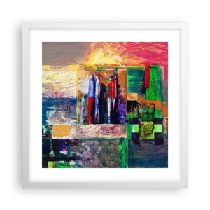 Affiche dans un cadre blanc - Poster - Relations et émotions - 40x40 cm