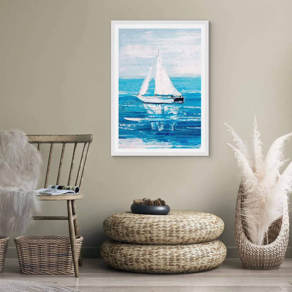 Affiche dans un cadre blanc - Poster - Avec un ami à mes côtés - 70x100 cm