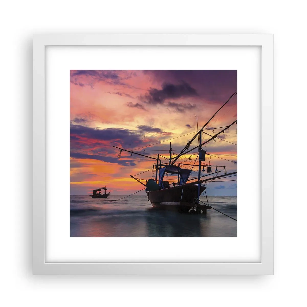 Affiche dans un cadre blanc - Poster - Soirée exotique - 30x30 cm