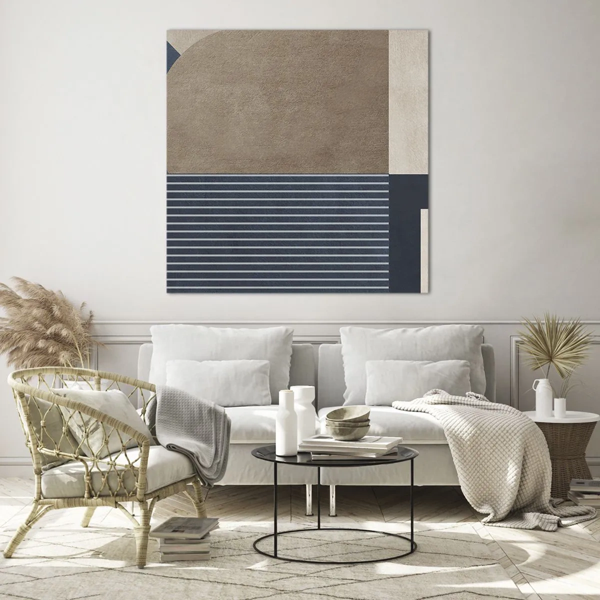 Impression sur verre - Image sur verre - Composition simple et en rondeur - 60x60 cm