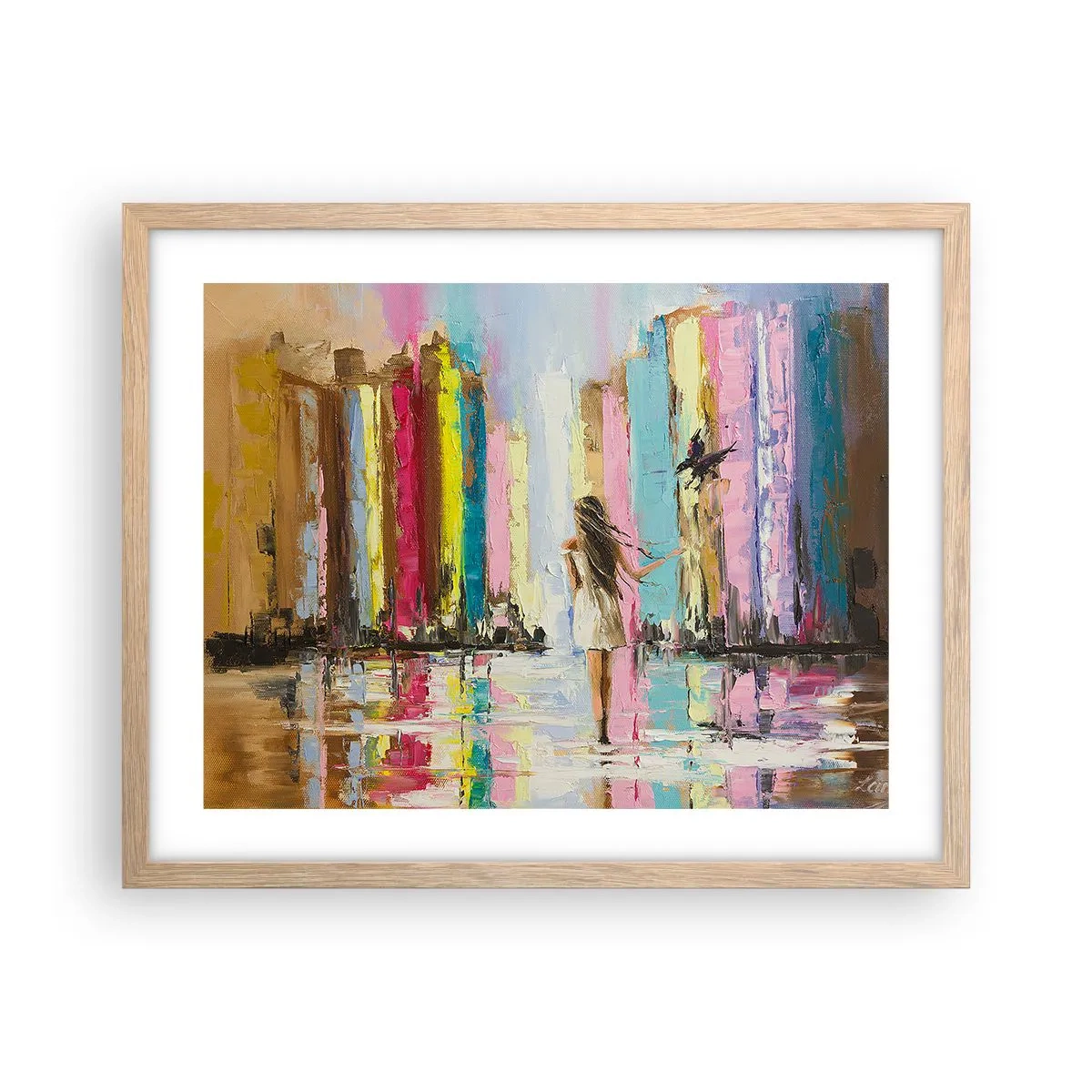 Affiche dans un chêne clair - Poster - Viens avec moi - 50x40 cm