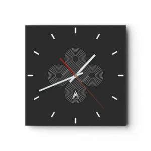 Horloge murale - Pendule murale - Motif celtique dans un style minimaliste sur fond noir - 30x30cm - Dans l'âme celtique - Décoration murale moderne pour le salon et la chambre ARTTOR