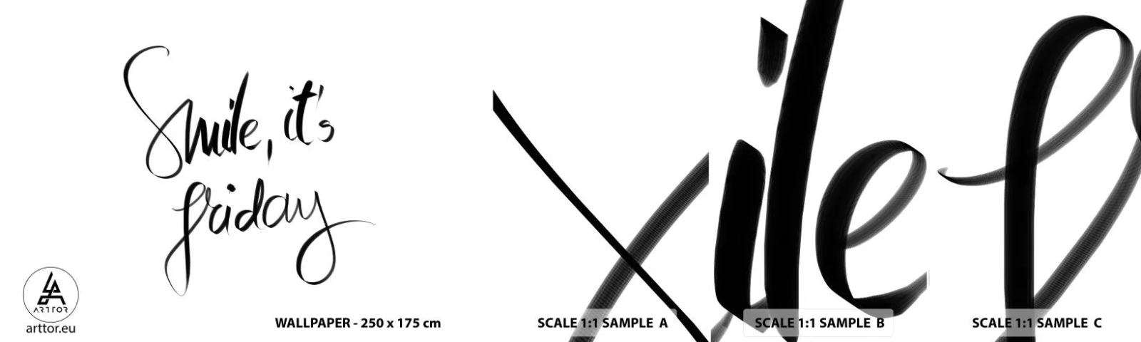 Échantillon De Papier Peint Standard Eco - Joie réelle - Typographie, Affirmation, Maxime - 100x30 cm