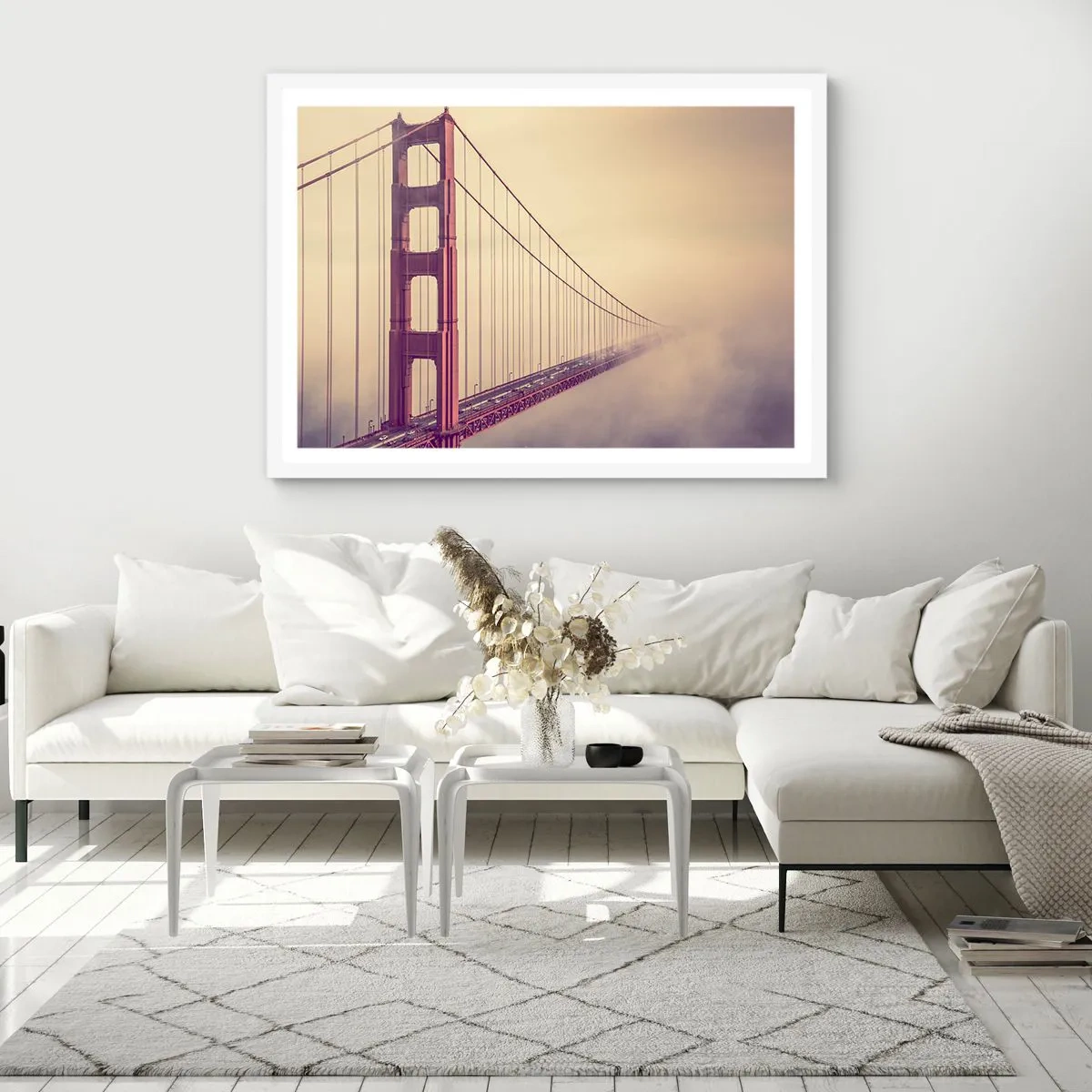 Affiche dans un cadre blanc - Poster - Entre ciel et terre - 40x30 cm