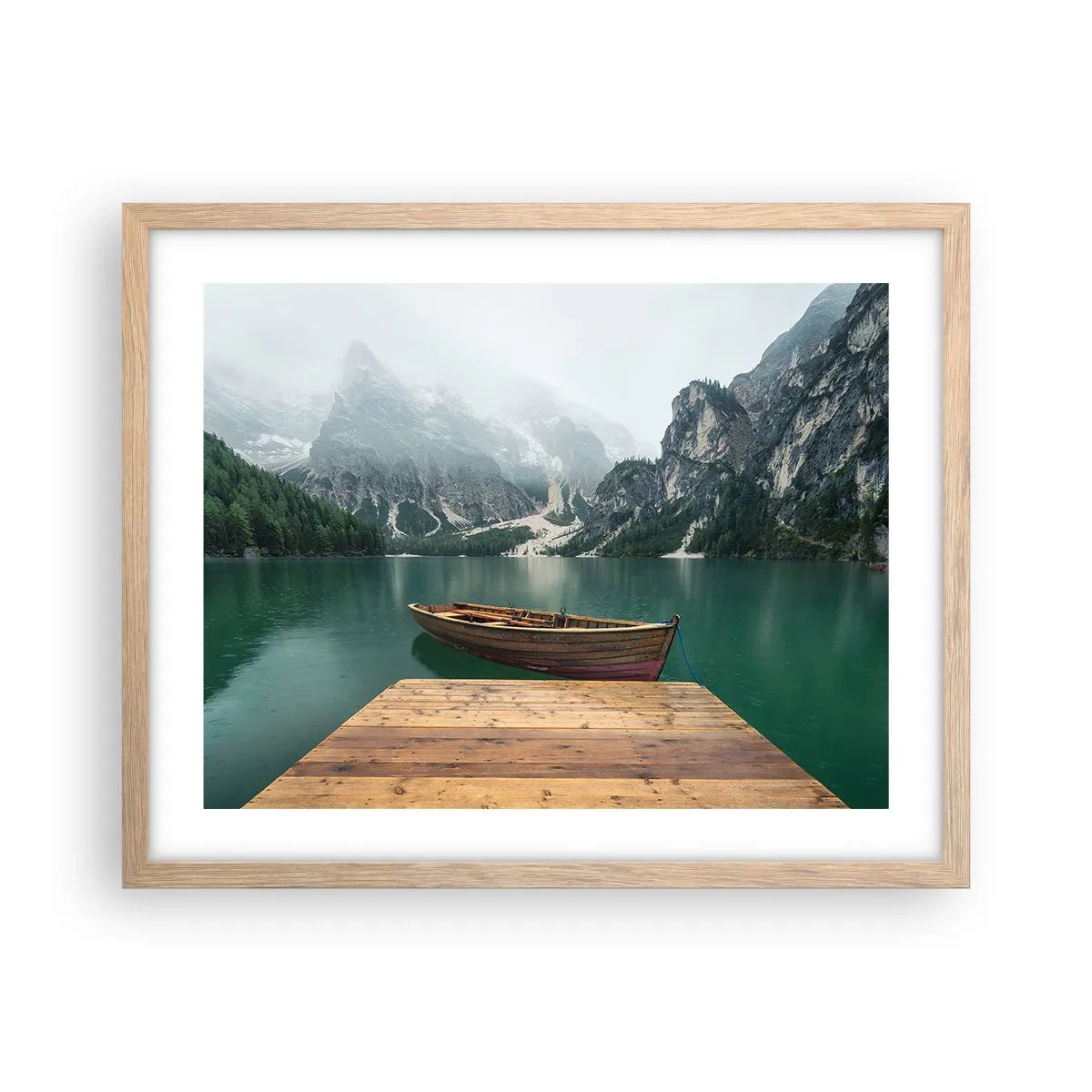 Affiche dans un chêne clair - Poster - Faire face à la fierté des rochers - 50x40 cm