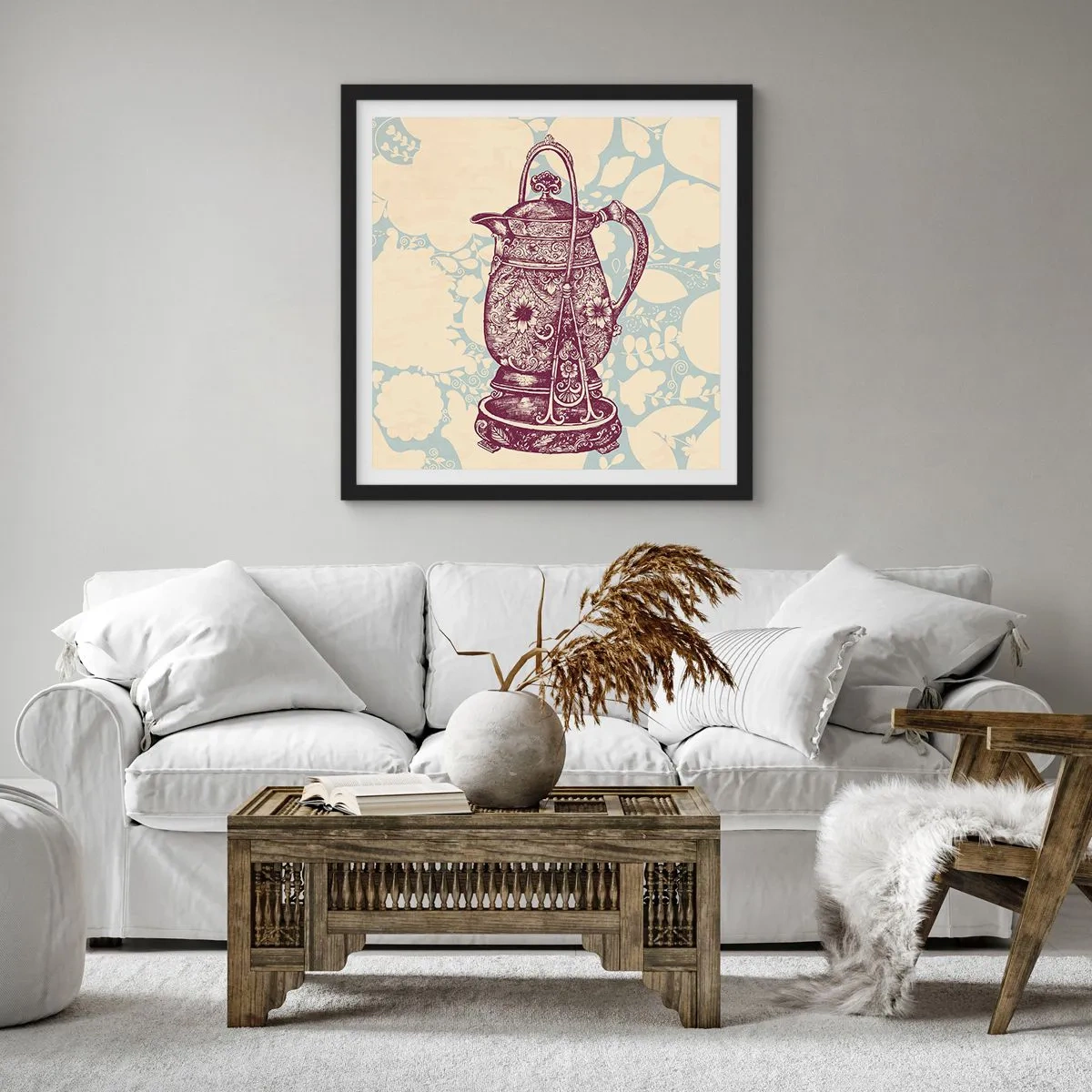 Affiche dans un cadre noir - Poster - La beauté du quotidien - 60x60 cm